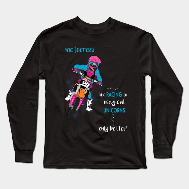 MX Unicorn Long Sleeve T-Shirt by TrashTorque